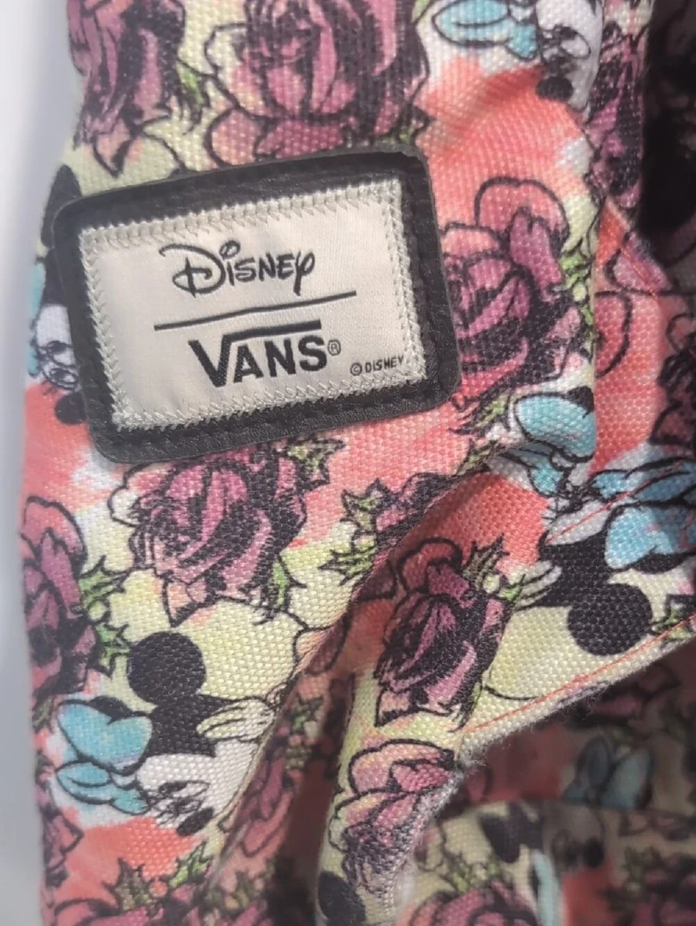 Vans x Disney Off The Wall Minnie Mouse Pink Floral Pattern Backpack